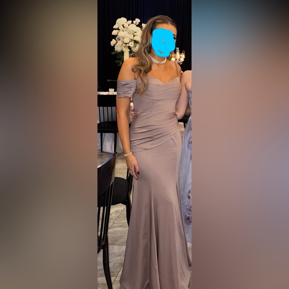 Elegant Off-Shoulder Gown in Mauve